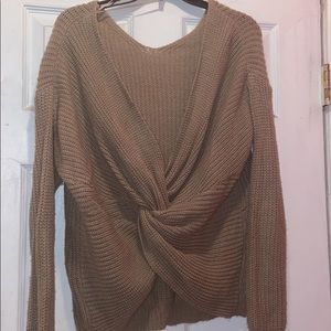 Open back tan sweater